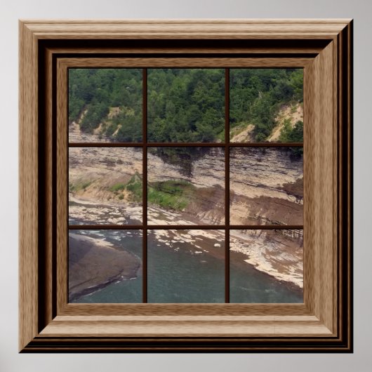Fake Window Poster Canyon Fluss Friedlich (Vorne)