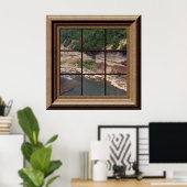 Fake Window Poster Canyon Fluss Friedlich (Heimbüro)
