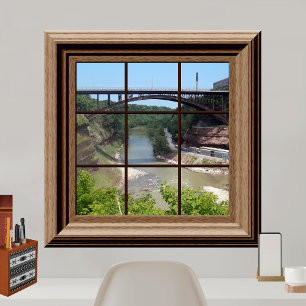 Fake Window Poster River Bridge Relaxen
