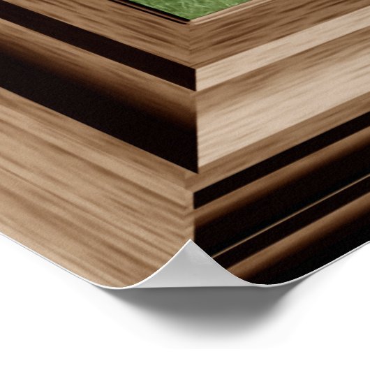 Fake Window Szene Friedliche Rasenflächen Blumenbü Poster (Ecke)