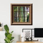 Fake Window View Poster Bamboo Trees Zen (Heimbüro)