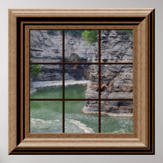 Fake Window View Schöne Flussschlucht Friedlich Poster (Vorne)