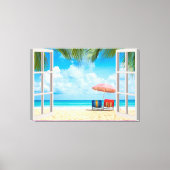 Fake-Zuhause-Office für das Beach View Leinwanddruck (Vorderseite)