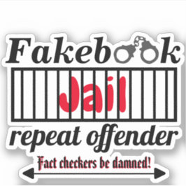 Fakebook Jail Repeat Offender Novelty Parody Aufkleber