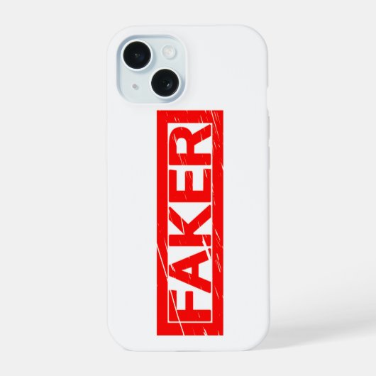 Faker Briefmarke iPhone 15 Hülle (Rückseite)
