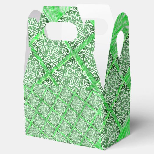 Fakes folhagens Verdes, Fake azulejo, quadradas. Geschenkschachtel (Geöffnet)