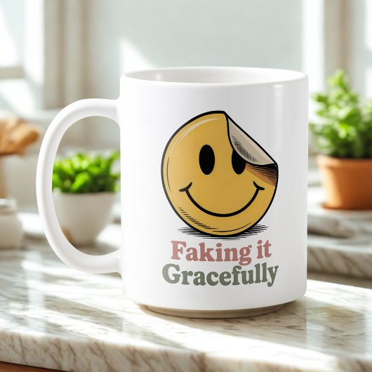 Faking It Gracefully | Selbstbewusster Überlebensh Kaffeetasse