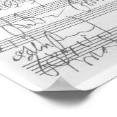 Faksimile einer Musikseite Poster (Ecke)