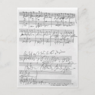 Faksimile einer Musikseite Postkarte