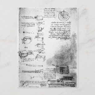 Faksimile einer Seite des Codex Arundel Postkarte