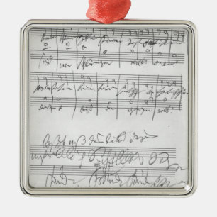 Faksimile einer Seite von Musik Silbernes Ornament