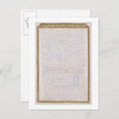 Faksimile eines Schreibens von Elizabeth I. an Fra Postkarte (Vorne/Hinten)