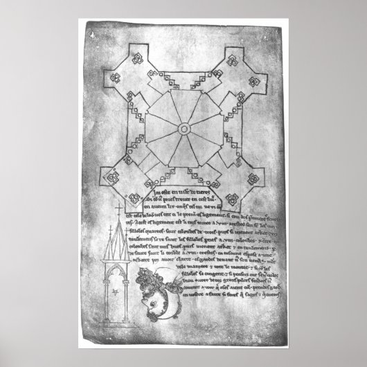 Faksimile-Kopie eines Turmplans Poster (Vorne)