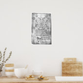 Faksimile-Kopie eines Turmplans Poster (Küche)
