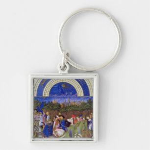 Faksimile von Mai: Höfische Zahlen zu Pferd Schlüsselanhänger