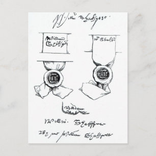 Faksimiles der Signatur von William Shakespeare Postkarte