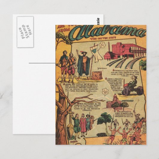 Fakten über Alabama Postkarte (Vorne/Hinten)