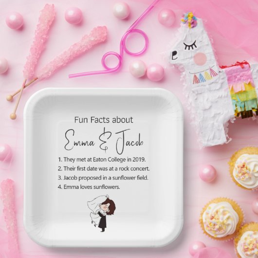 Fakten über Braut und Groom Fun Pappteller (Party)