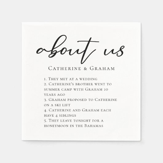 Fakten über die Niedliche trendy Typografie Serviette (Vorderseite)