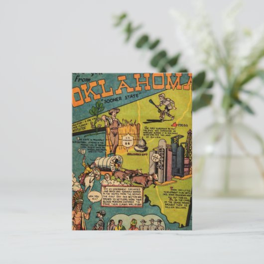 Fakten über Oklahoma Postkarte (Stehend Vorderseite)