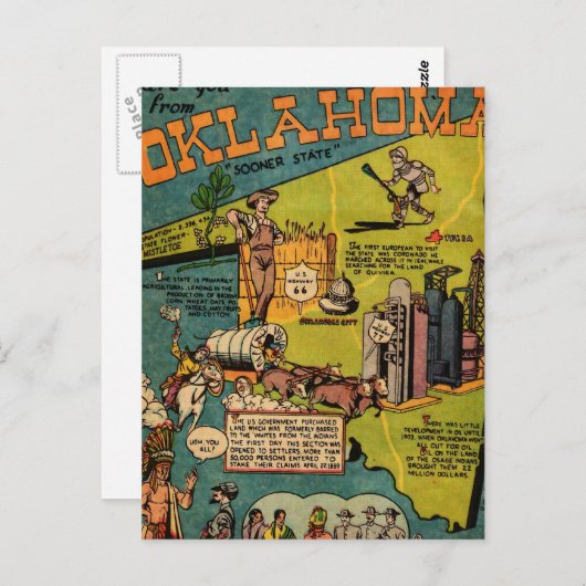 Fakten über Oklahoma Postkarte (Vorne/Hinten)