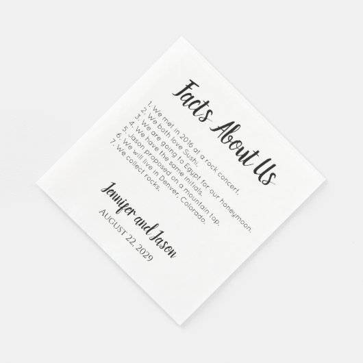 Fakten über uns Spaß beim Hochzeitsfeiern von Napk Serviette (Ecke)
