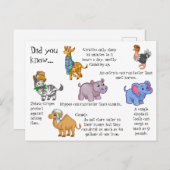 Fakten über Wildtiere Postkarte (Vorne/Hinten)