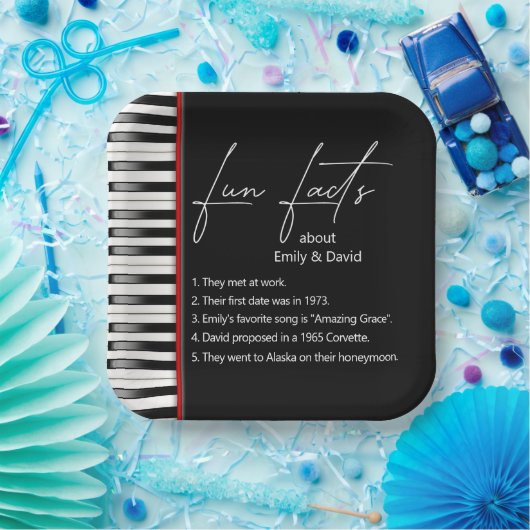 Fakten zum Hochzeitspiano Keyboard Fun Pappteller (Party)