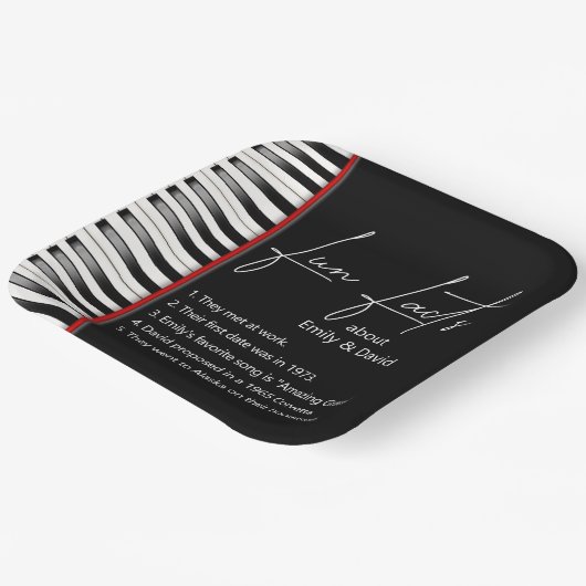 Fakten zum Hochzeitspiano Keyboard Fun Pappteller (Gewinkelt)