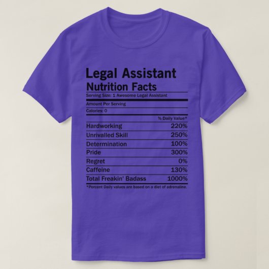 Fakten zum Thema "Ernährung von Rechtsassistenten" T-Shirt (Design vorne)