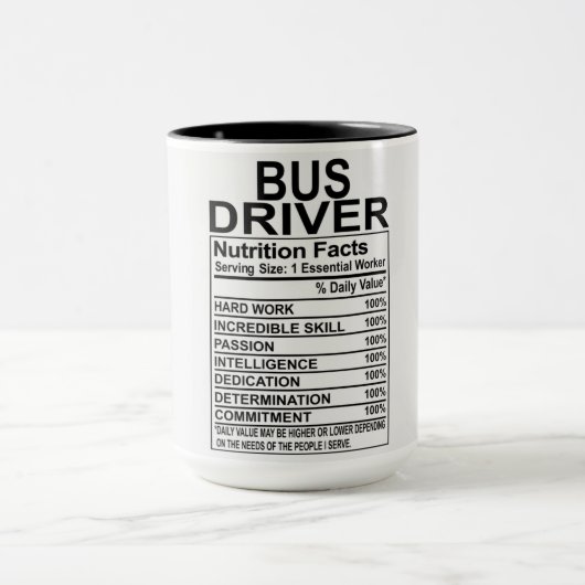 Fakten zur Ernährung von Busfahrern Tasse (Zentrum)