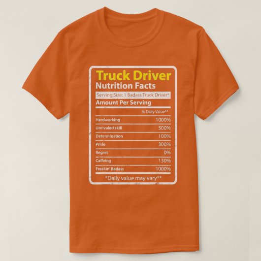 Fakten zur Ernährung von Lastkraftwagen 1 T-Shirt (Design vorne)