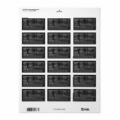 Fakten zur Honigernährung auf schwarzem Etikett Adressaufkleber (Vorne)