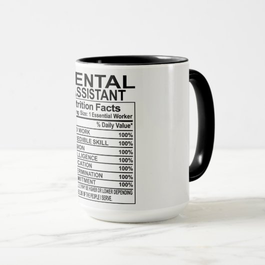 Fakten zur Zahnheilkunde Tasse (VorderseiteRechts)