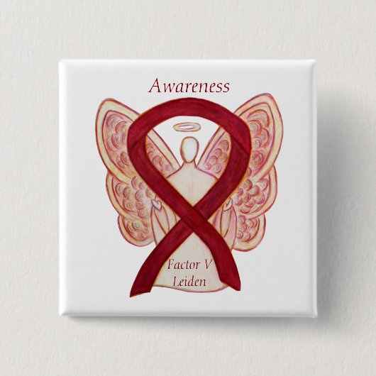 Faktor V Leiden Bewusstsein Ribbon Custom Angel Bu Button (Vorderseite)