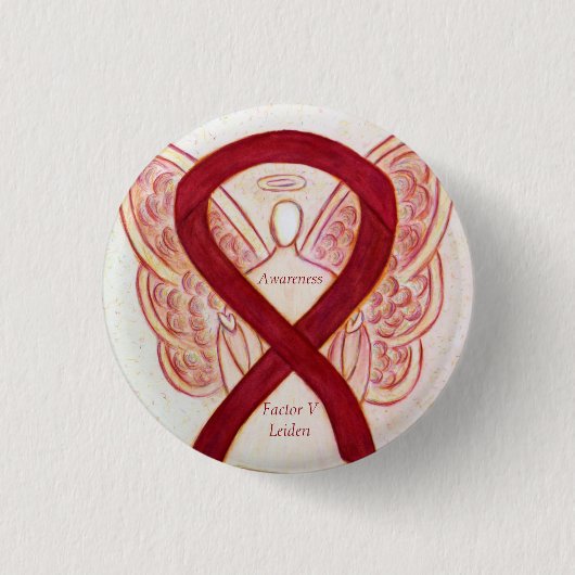 Faktor V Leiden Bewusstsein Ribbon Custom Angel Bu Button (Vorderseite)