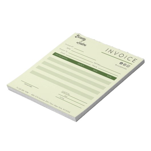 Faktura Invoice Sales Receipt Calligraphy Notizblock (Rotiert)