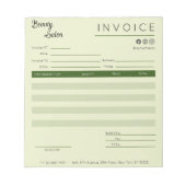 Faktura Invoice Sales Receipt Calligraphy Notizblock (Vorderseite)