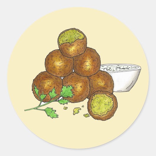 Falafel Balls Mittlerer Osten Chickpeas Ägypter Runder Aufkleber (Vorderseite)