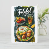 Falafel Hummus Fest: Bio gesund ح م ص ف ل ا ف ل Einladung (Stehend Vorderseite)