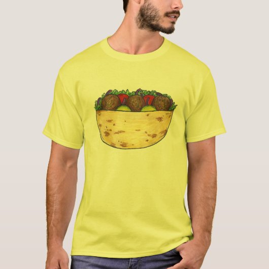 Falafel Pita mediterrane Küche T-Shirt (Vorderseite)