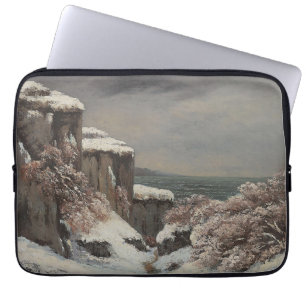 Falaises au Bord de la Mer sous la Neige - Courbet Laptopschutzhülle