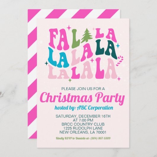Falala Christmas Party Einladung (Vorne/Hinten)