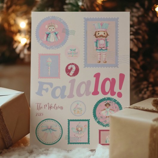 Falala Groovy Nutcracker Pastel Christmas Feiertagskarte