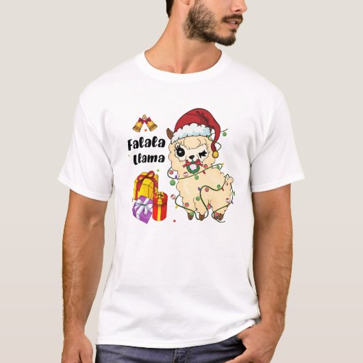 Falala Llama Funny Christmas T-Shirt (Vorderseite)