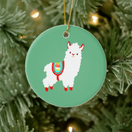 FaLaLa Llama mit individuellem Jahr Keramik Ornament