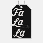 Falala Modern Retro Black & White Karierte Weihnac Geschenkanhänger (Vorderseite)