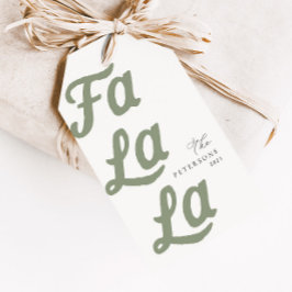 Falala Modern Retro Sage Green Karierte Weihnachte Geschenkanhänger