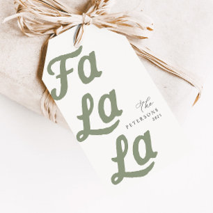 Falala Modern Retro Salbei Grüner Karierter Weihna Geschenkanhänger