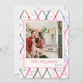 Falala Pastel Checkered Pattern Weihnachtsfeiertag Feiertagskarte (Vorderseite)